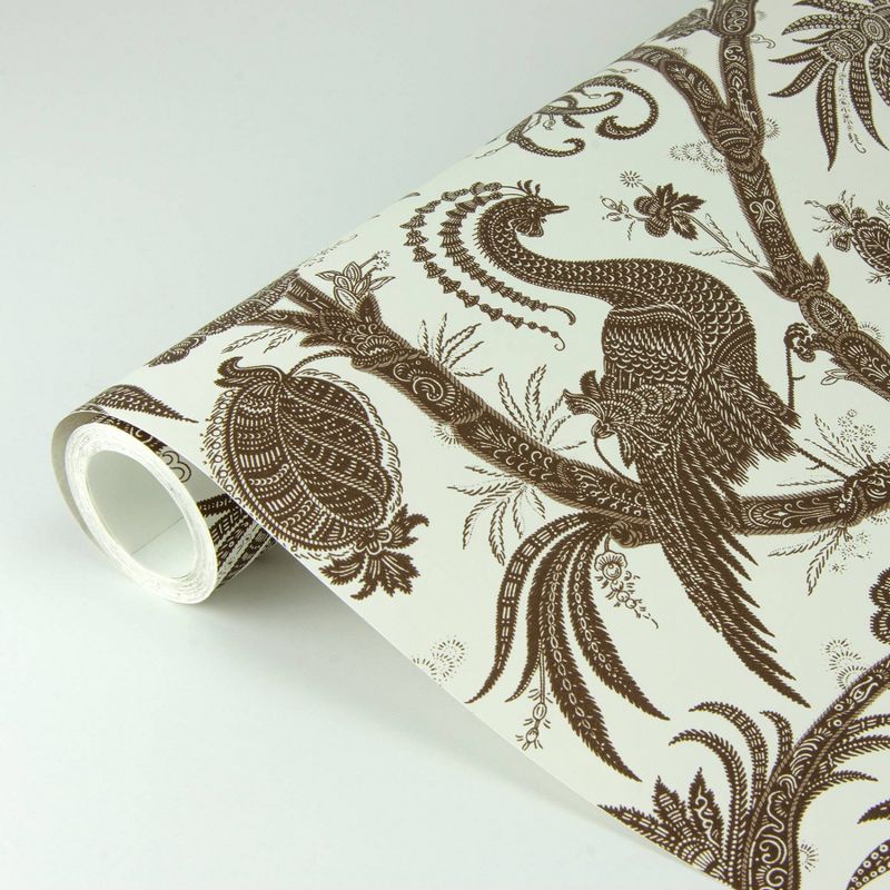 Brewster Java Balinese Peacock Scalamandre Self Adhesive Wallpaper