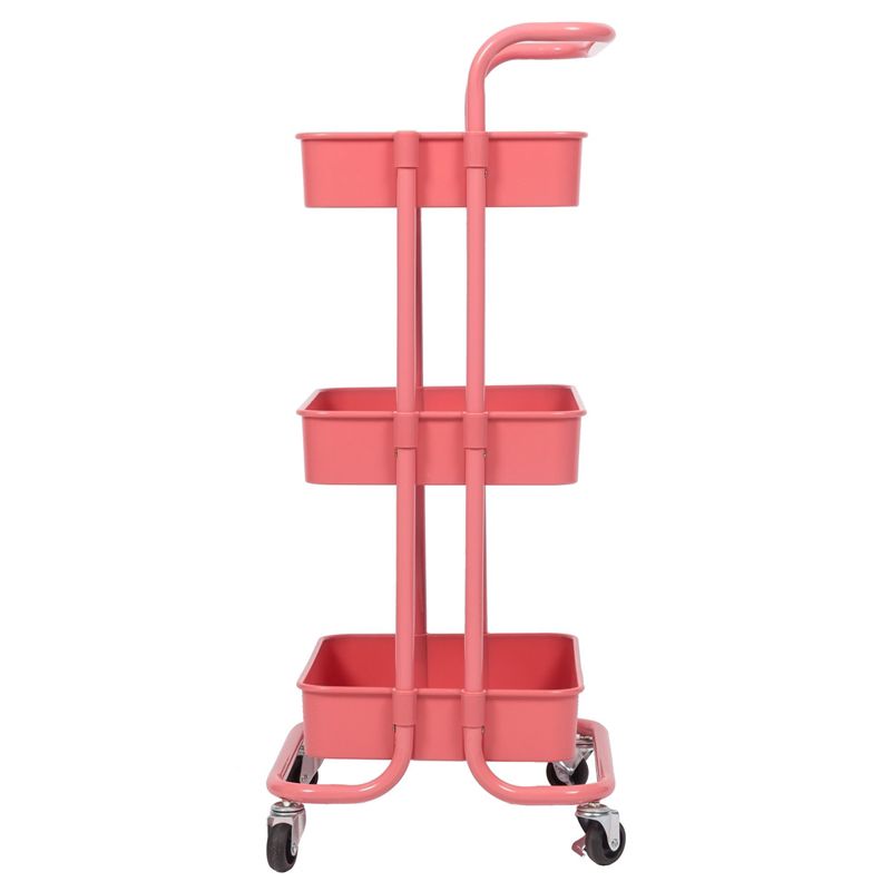 Pemberly Row 3 Tier Mobile Storage Caddy in Hot Pink