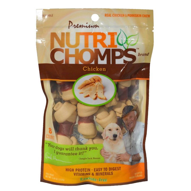 Nutri Chomps Mini Knot with Wrap Chicken Dog Treats - 8ct