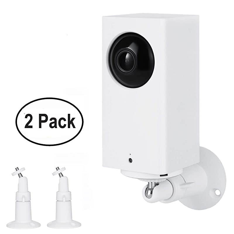 Adjustable Metal Mount with Universal Screw Compatible with Wyze Cam Pan Extra Flexibility for Your Wyze Cam Pan 2Pack White