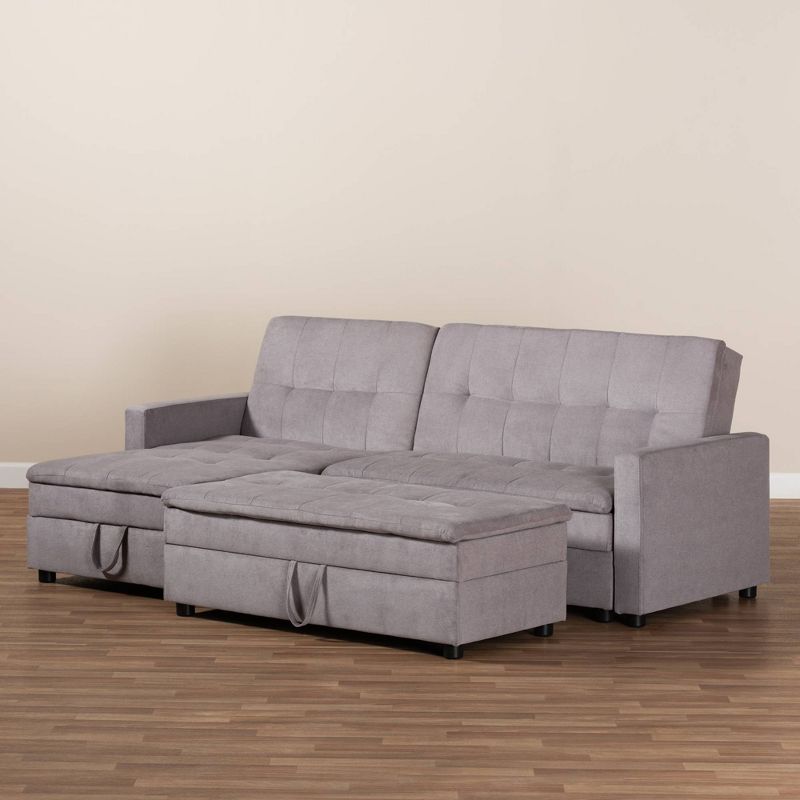 Noa Sectional Sofa with Ottoman Gray - Baxton Studio
