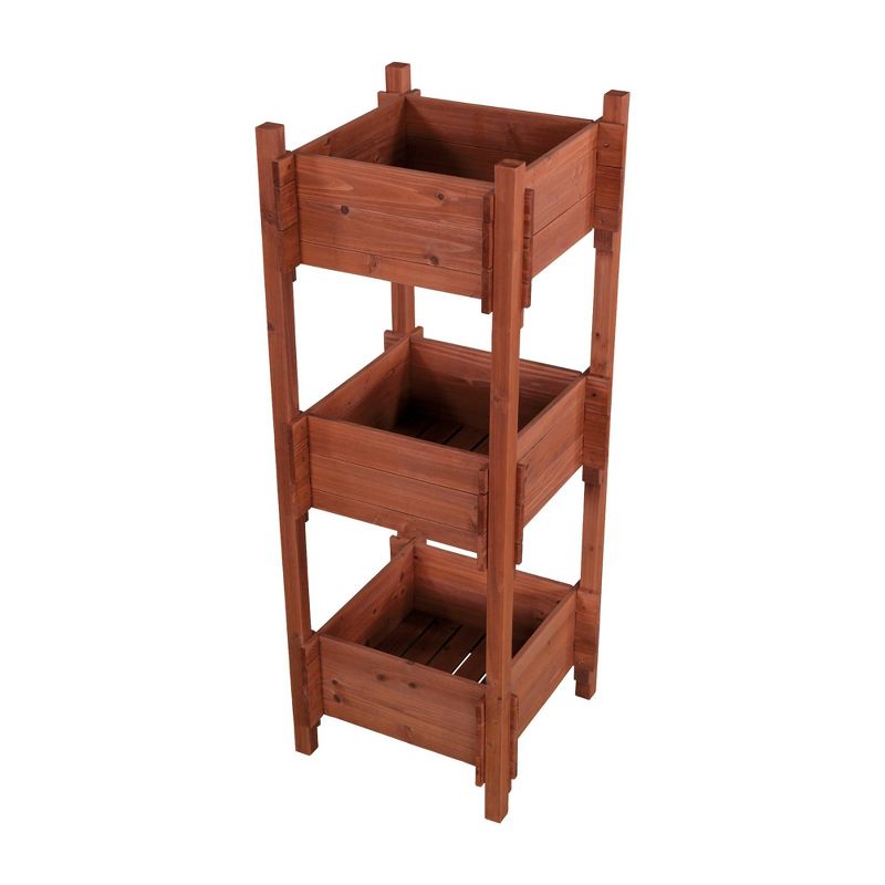 47" H Rectangular Wood Planter Stands And Holders - Brown - Leisure Season