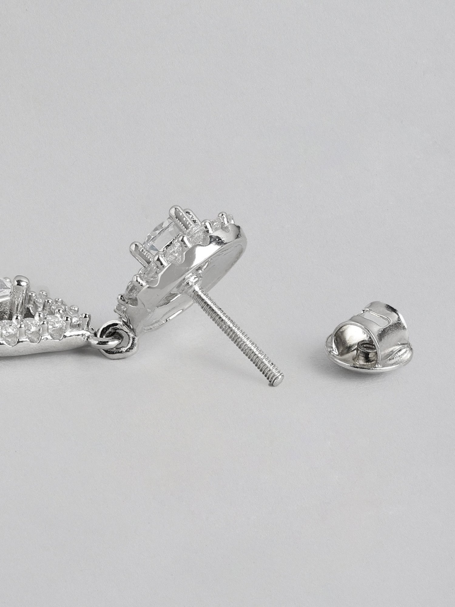 Zavya 92.5 Sterling Silver Crystal Cascade Drop Earrings for Women