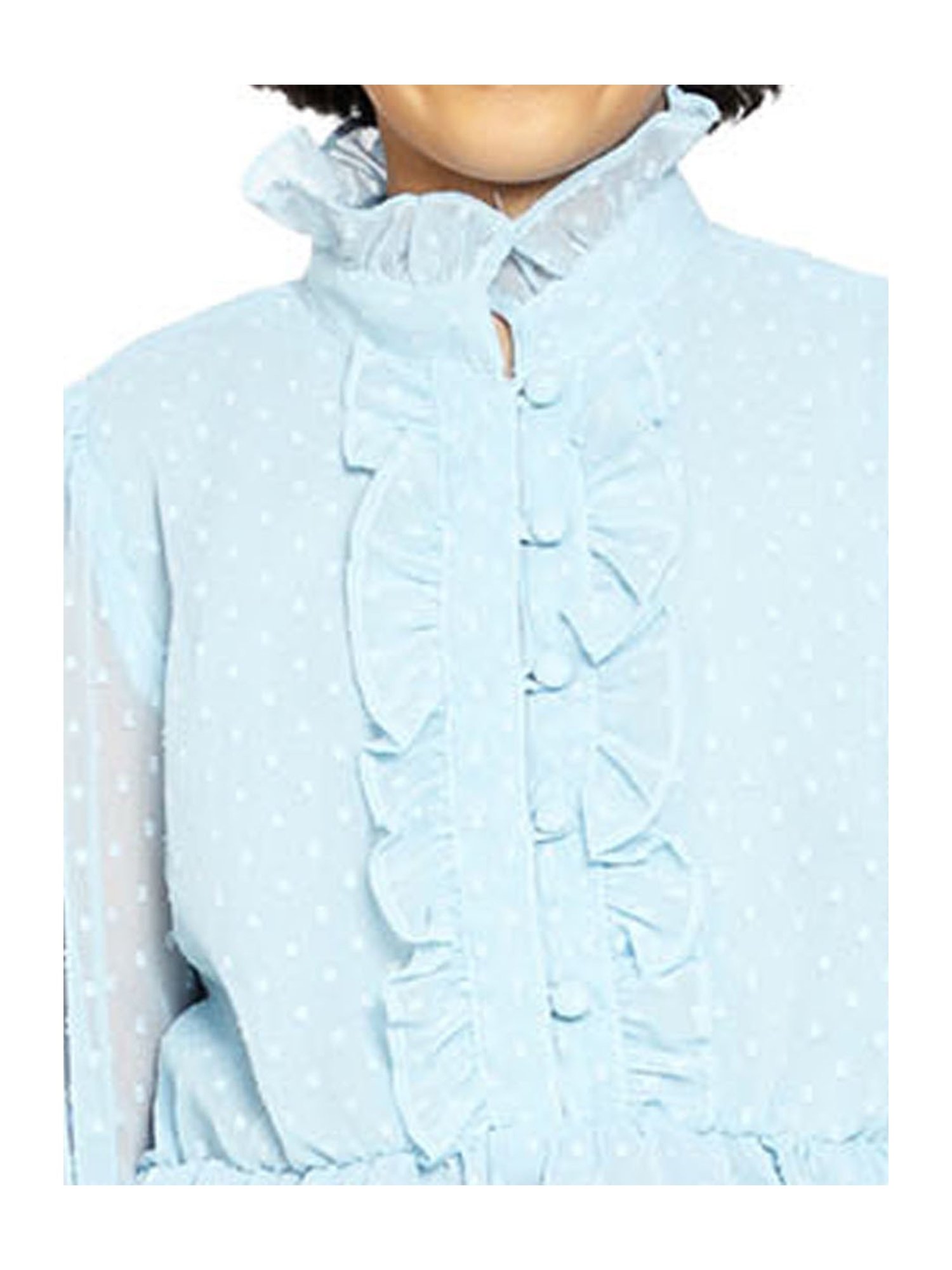 Kiddopanti Kids Blue Self Design Full Sleeves Dress