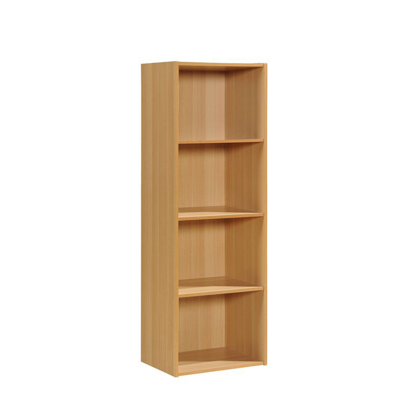 4 Shelf Bookcase in Beech Brown - Hodedah