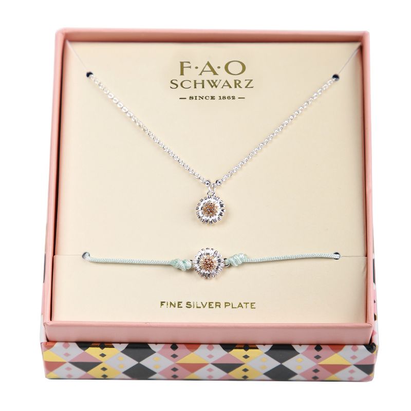 FAO Schwarz Sunflower Necklace and Bracelet Set