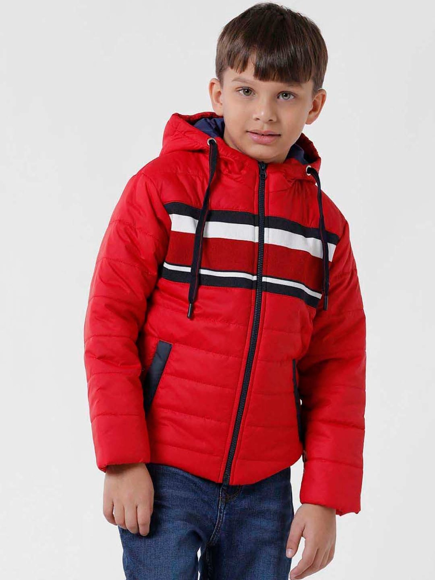 Kate & Oscar Kids Red Printed Full Sleeves Jacket