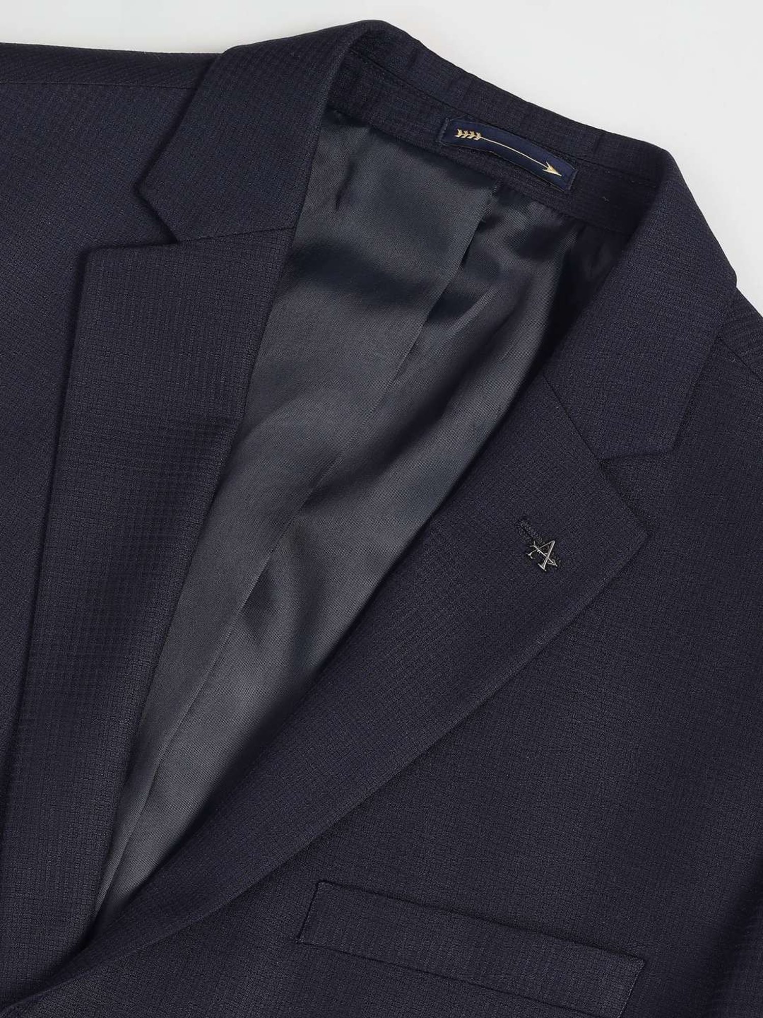 Arrow Blue Regular Fit Self Pattern Blazer