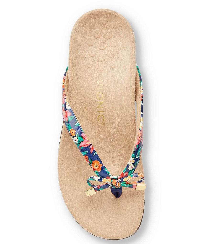 Vionic Bella II Floral Bow Detail Flip-Flops