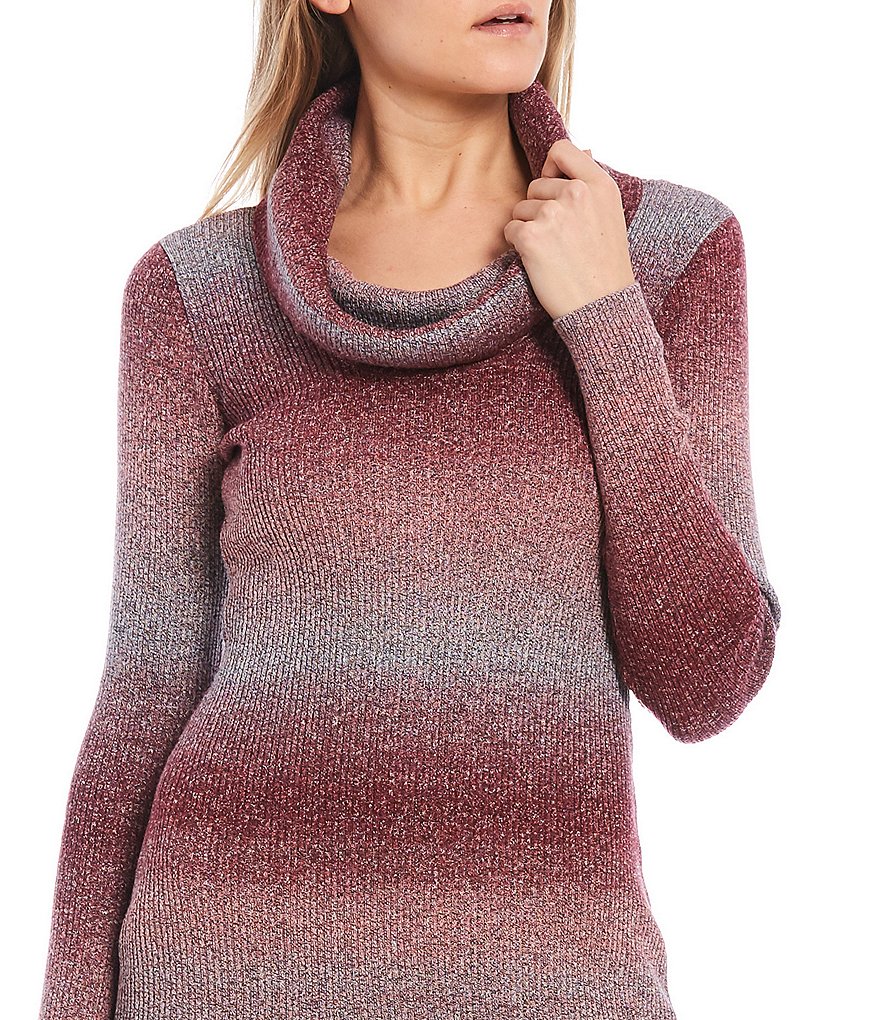 I.N. San Francisco Cowl Neckline Ombre Sweater Dress
