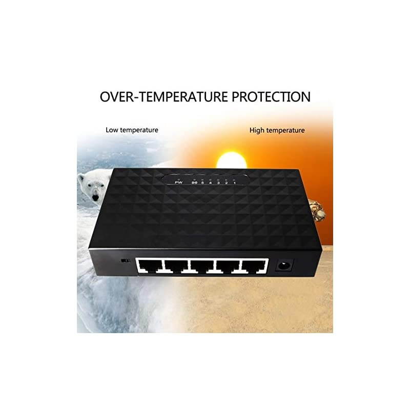 Mini 10/100Mbps 5 Ports Fast Ethernet Network Switch for Desktop PC Router &hellip; (5 Ports 10/100Mbps)