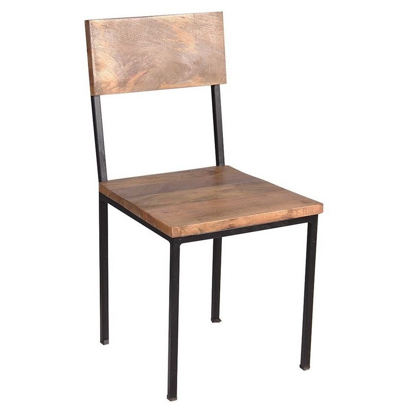 Set of 2 Reclaimed Mango Wood and Metal Chair - Timbergirl