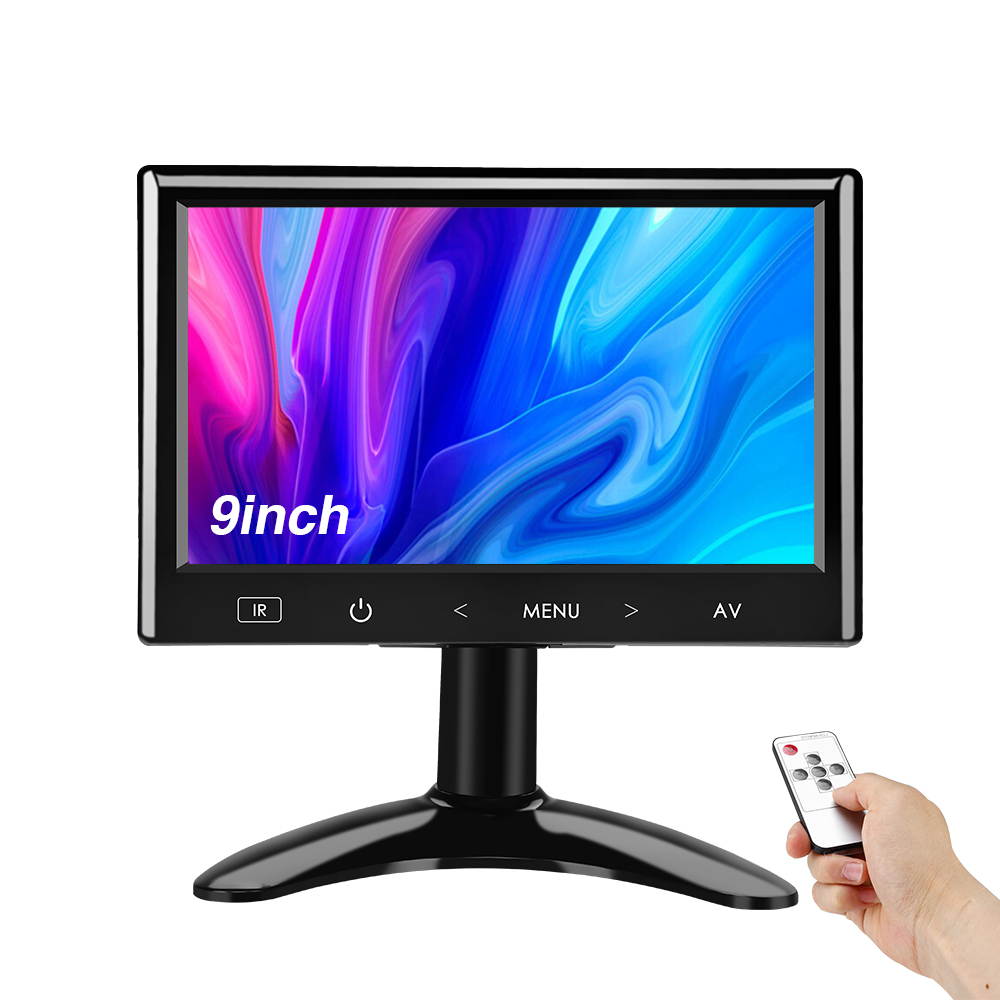 9''LCD TFT Monitor 140&deg; for Car Office Home Security HDMI VGA with Remote Control