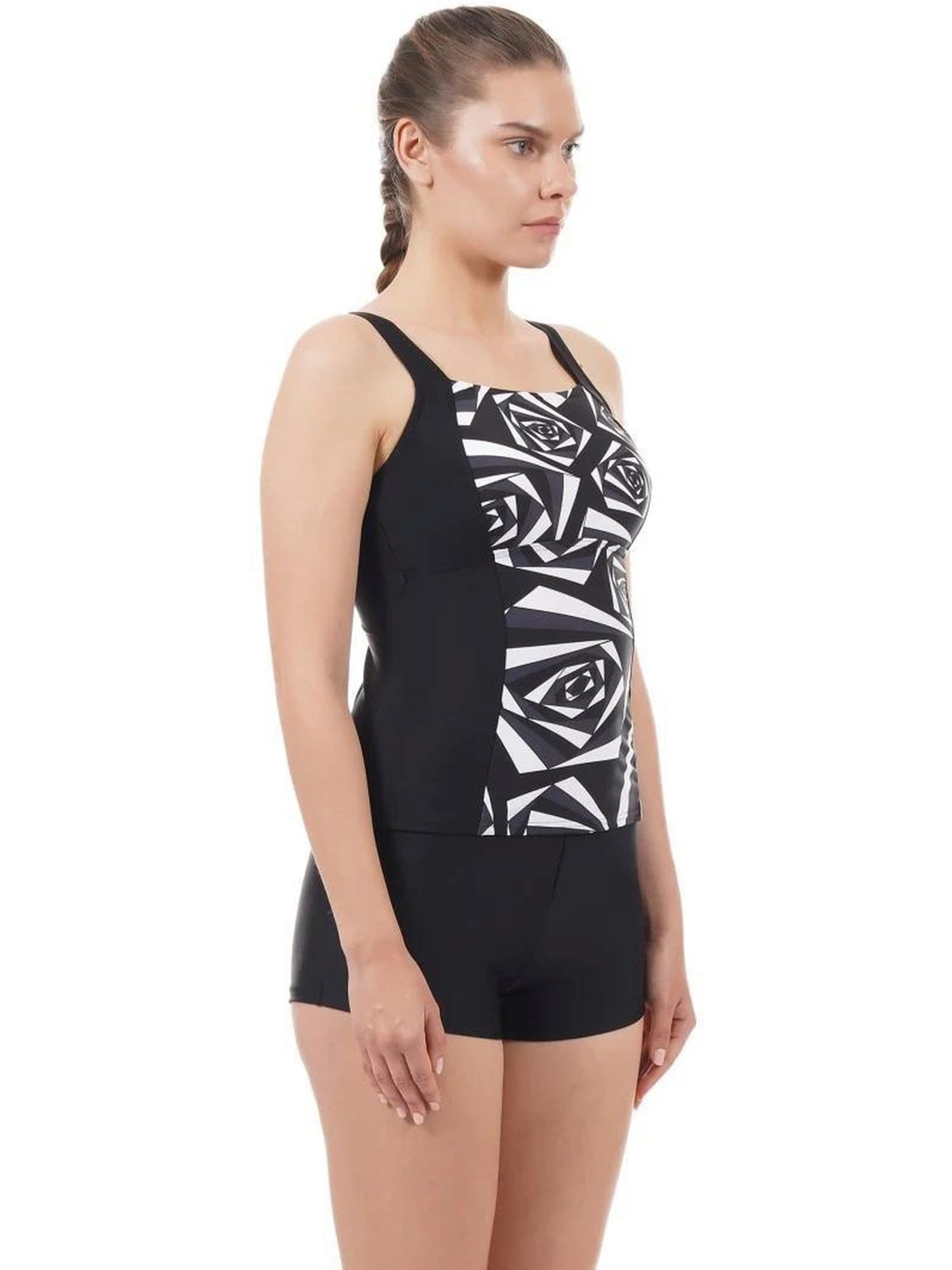 Speedo Black Printed Swimsuit
