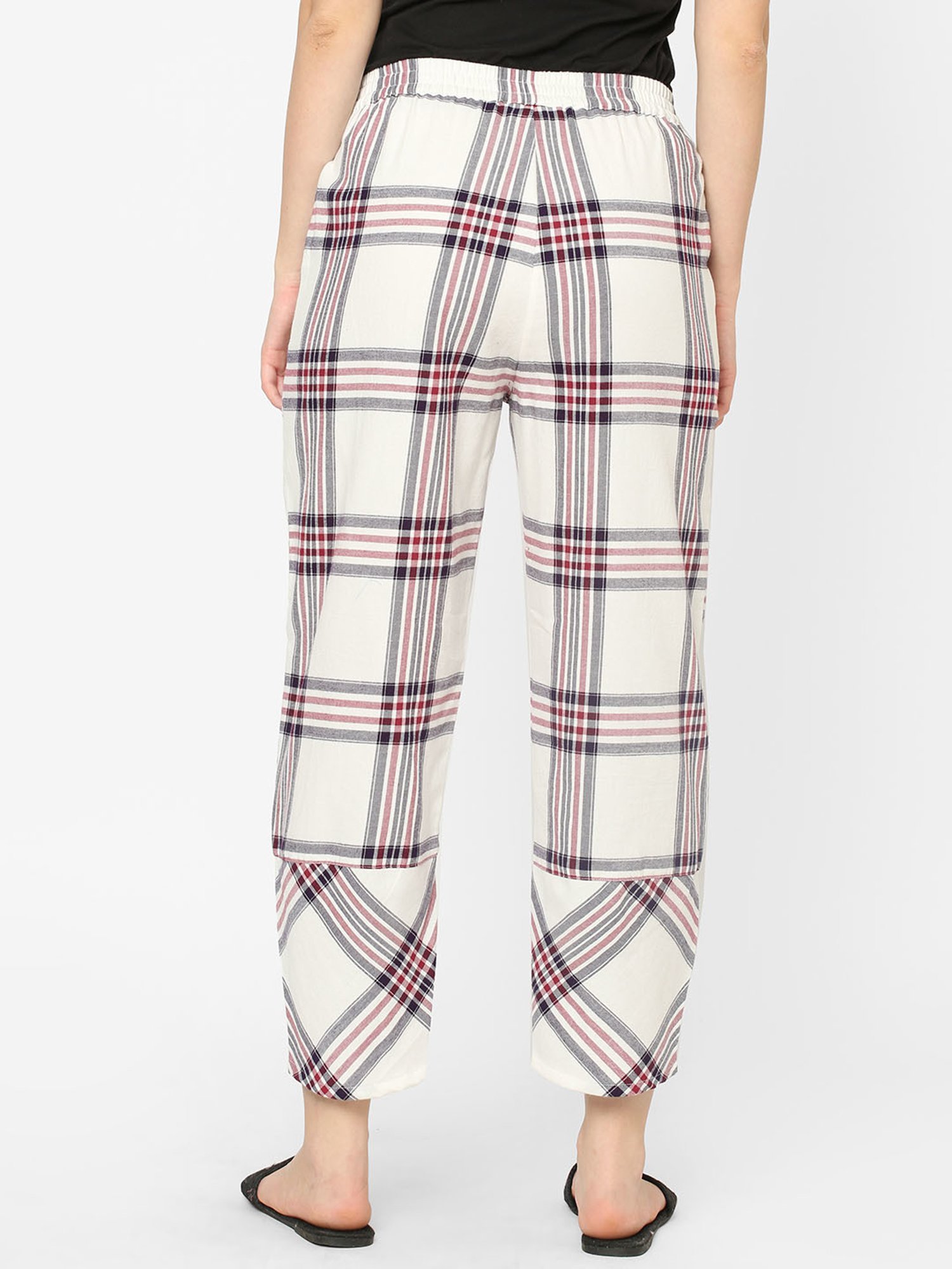 Mystere Paris Multicolor Cotton Checks Lounge Pants