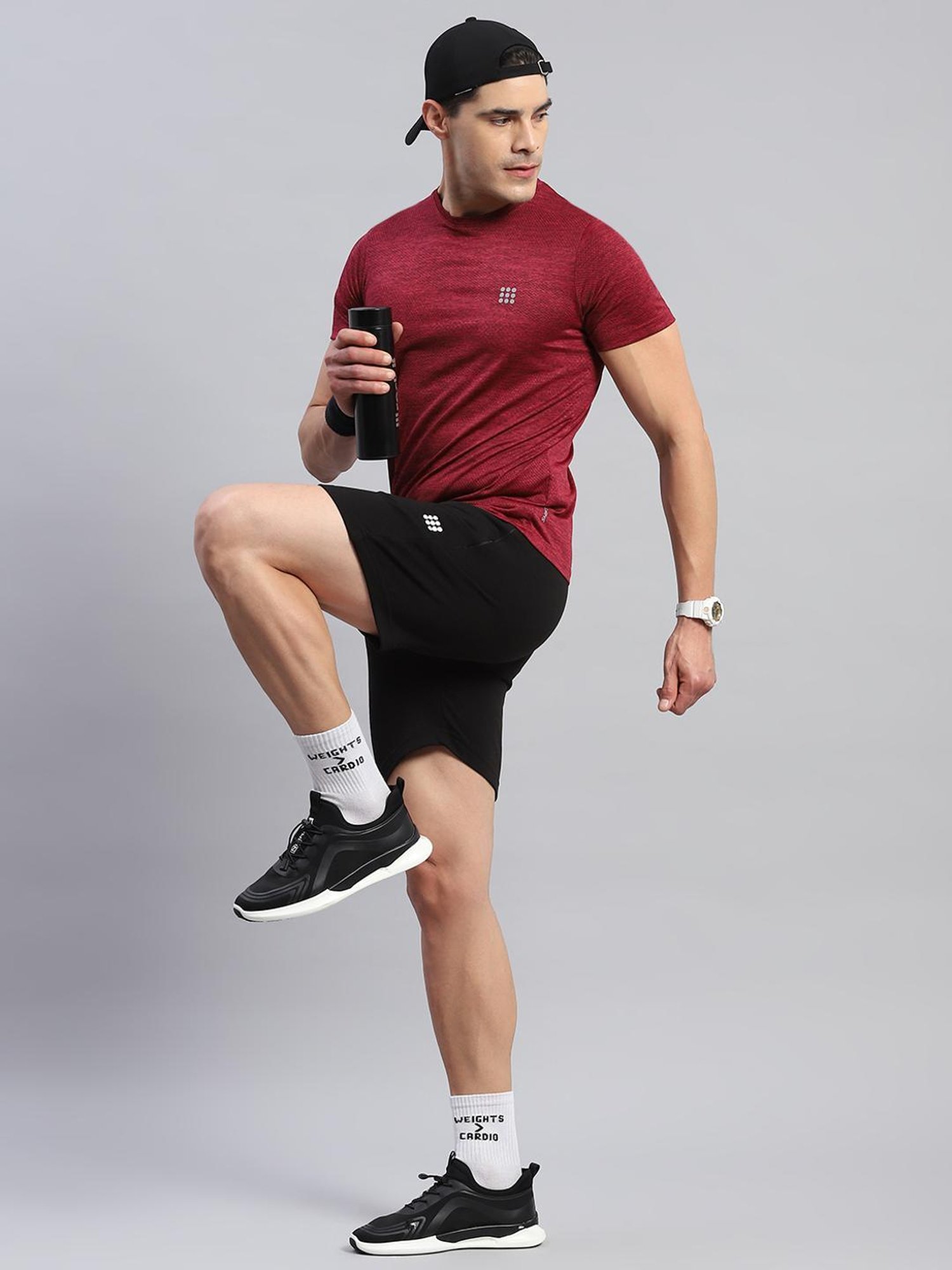 Rock.it Wine Regular Fit Self Pattern T-Shirt