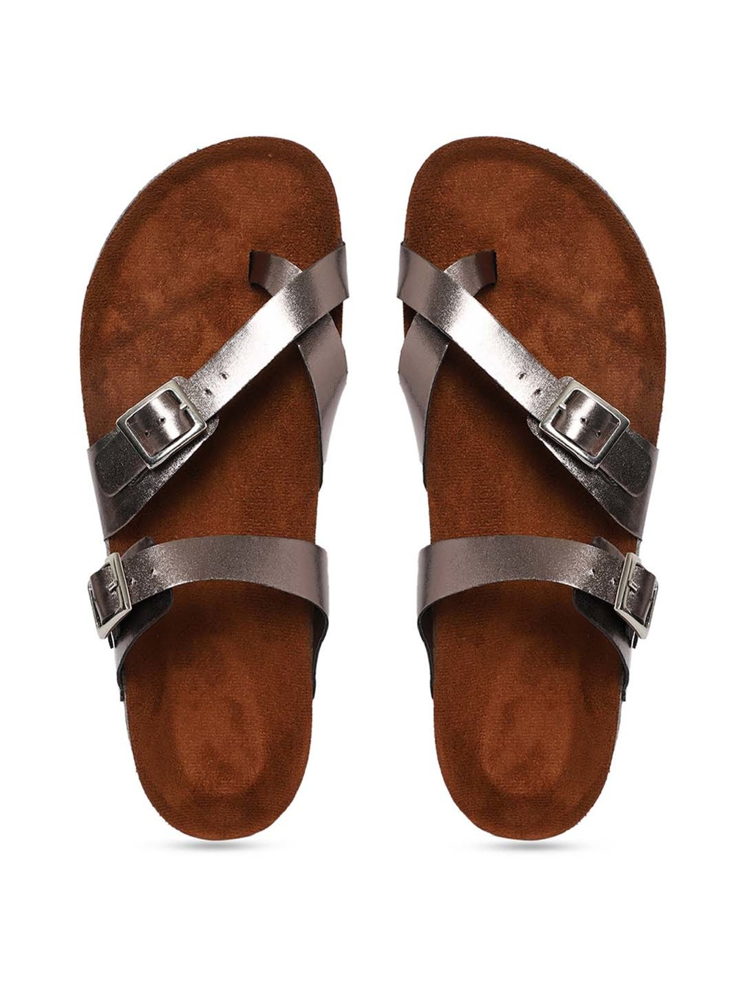 Mozafia Women's Copper Toe Ring Sandals