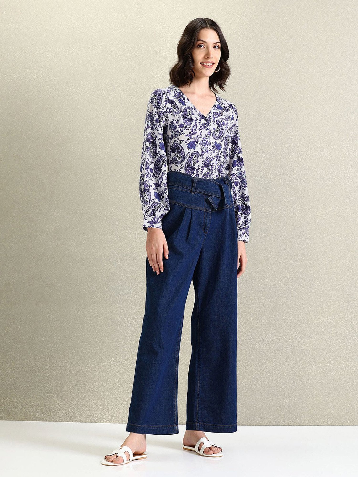 U.S. Polo Assn. Blue Floral Print Top