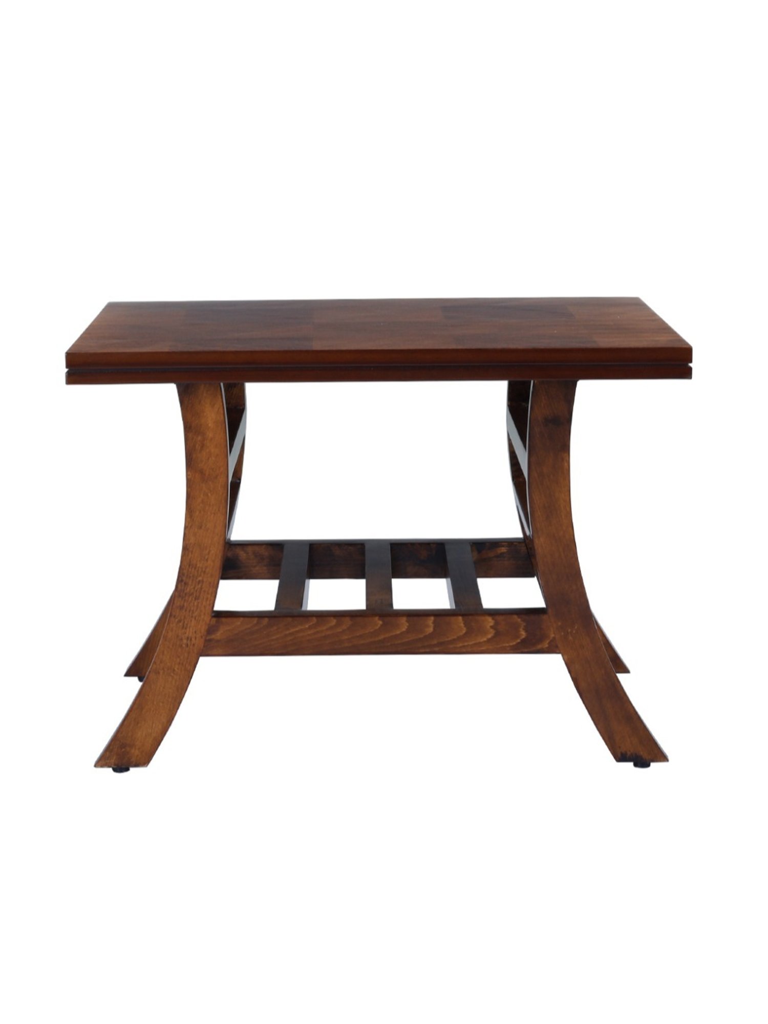Durian Scarlet Brown Veneer & Solid Wood Side & End Table in Oak Finish