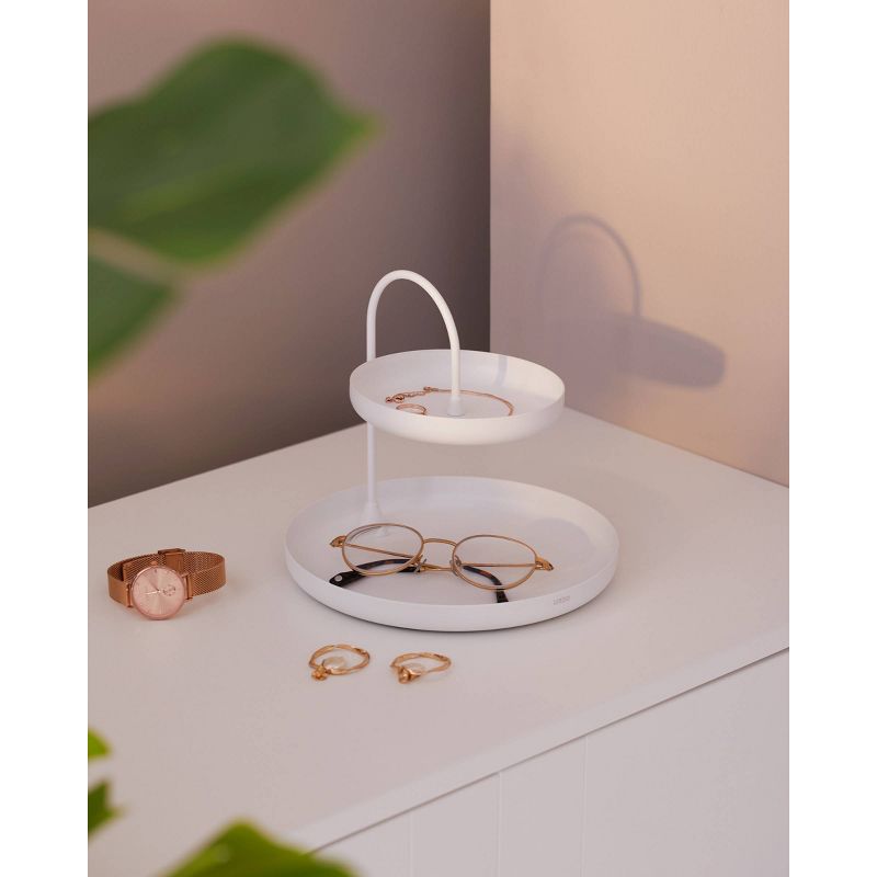 Curved Shower Caddy with Soap Tray Light Silver 24.15" - Elegant Home Fashions