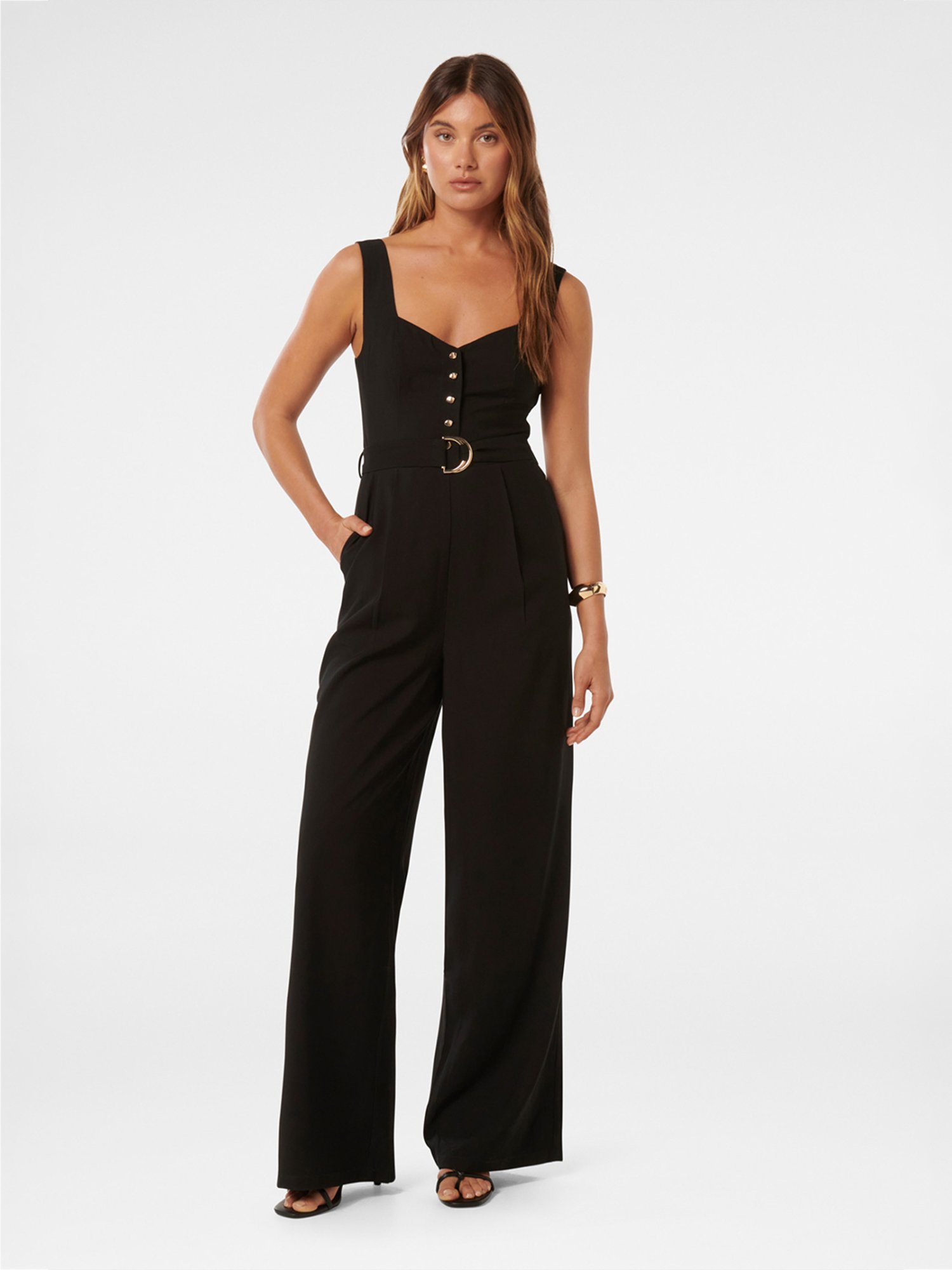Forever New Maja Belted Wide Leg Jumpsuit