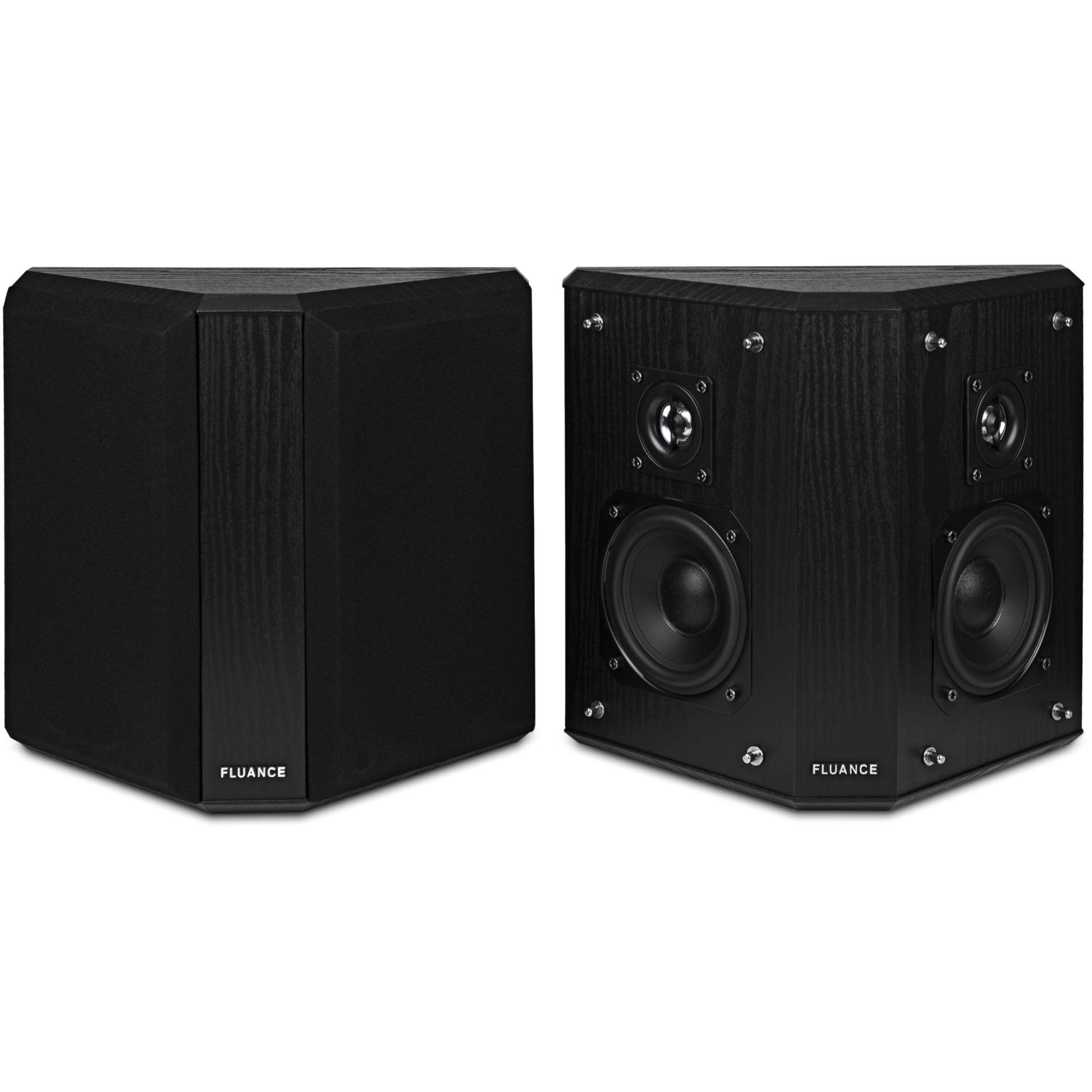 Fluance Elite High Definition 2-Way Bipolar Surround Speakers for Wide Dispersion Surround Sound in Home Theater Systems - Black Ash/Pair (SXBP2)