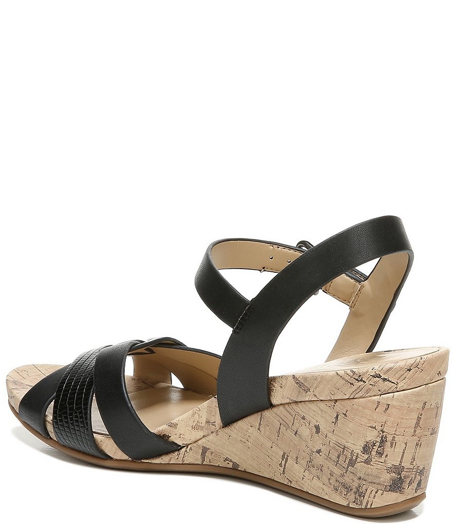 Naturalizer Adelina Snake Print Ankle Strap Wedge Sandals