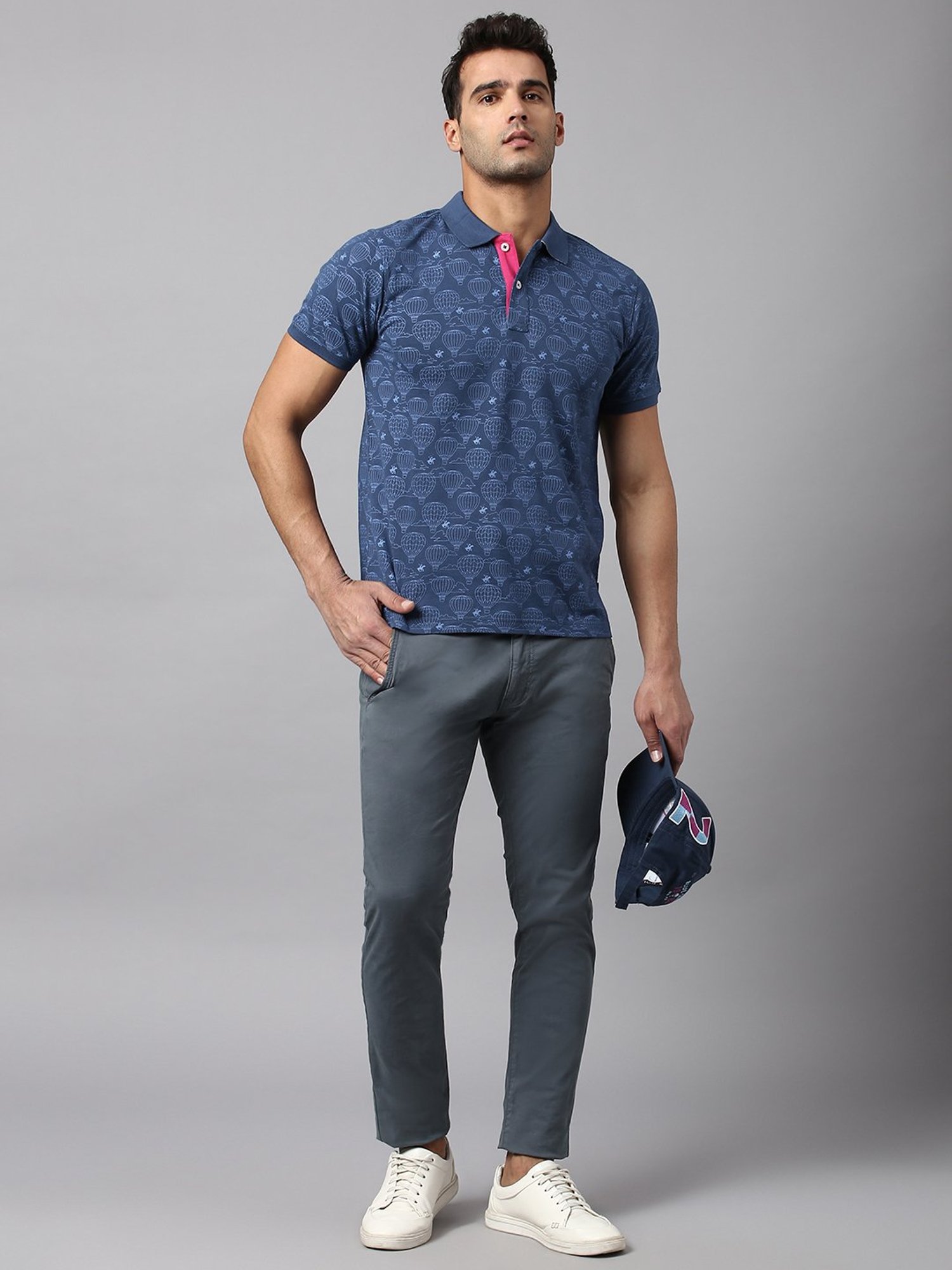 Beverly Hills Polo Club Blue Regular Fit Cotton Polo T-Shirt