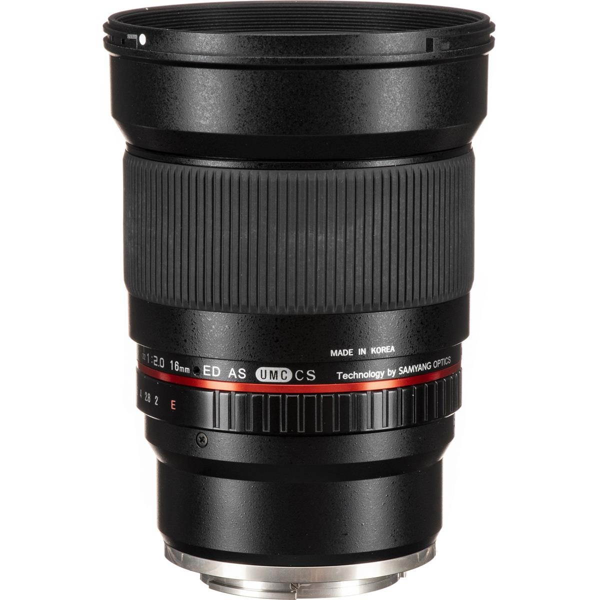 Rokinon 16mm F/2.0 ED AS UMC CS Lens for Sony E (NEX) Mount Cameras #16M-E