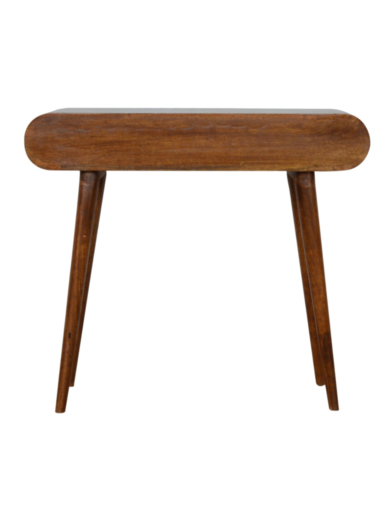 Artisan Furniture Chestnut Brown Wood Curved Edge Console Table