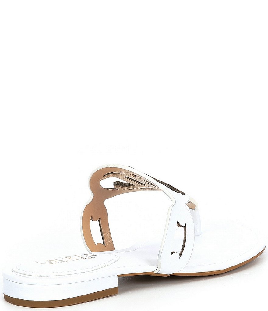 Lauren Ralph Lauren Audrie Leather Logo Thong Sandals