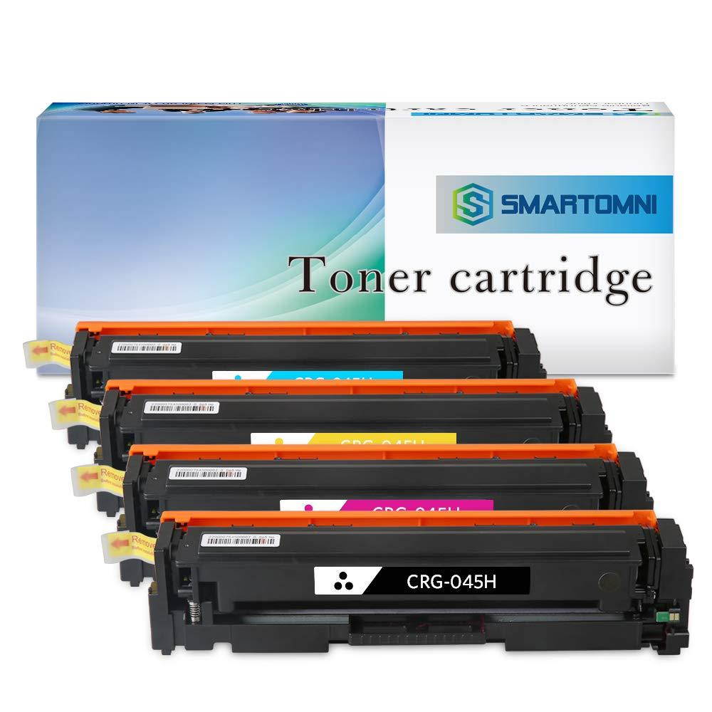 S SMARTOMNI 045 045H CRG-045H CRG-045 Toner Cartridge Compatible for Canon Color ImageCLASS MF632Cdw MF634Cdw LBP612Cdw MF632 MF634 Printer Ink 4Pack (Black Cyan Yellow Magenta)