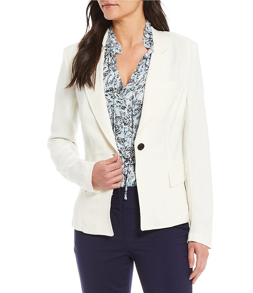 Donna Karan New York Long Sleeve Notch Lapel One Button Jacket
