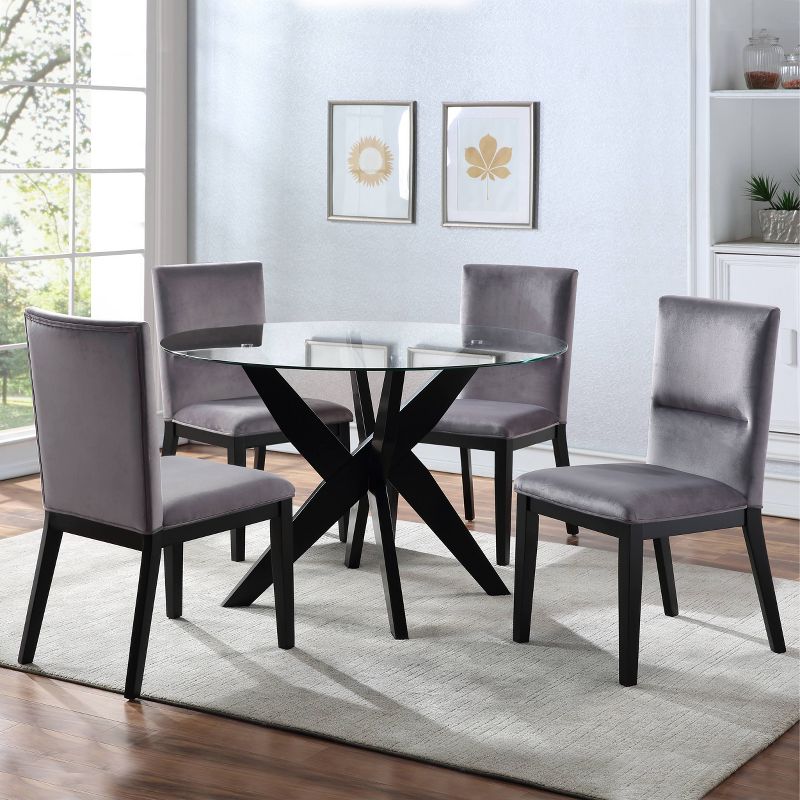 Amalie Round Dining Table Black - Steve Silver Co.