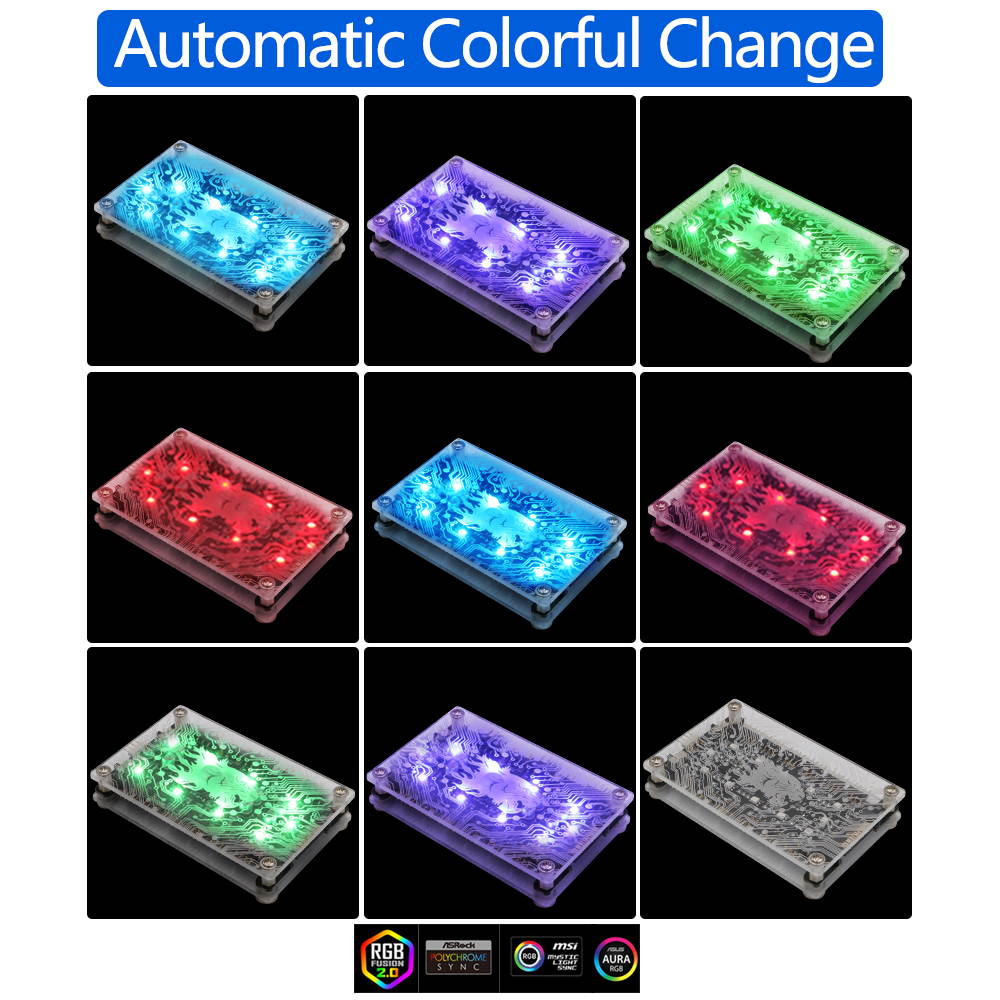 Newest Version 12V RGB Hub with Acrylic Case and Magnetic Standoff&nbsp;for ASUS/MSI 12V 4Pin LED Controller
