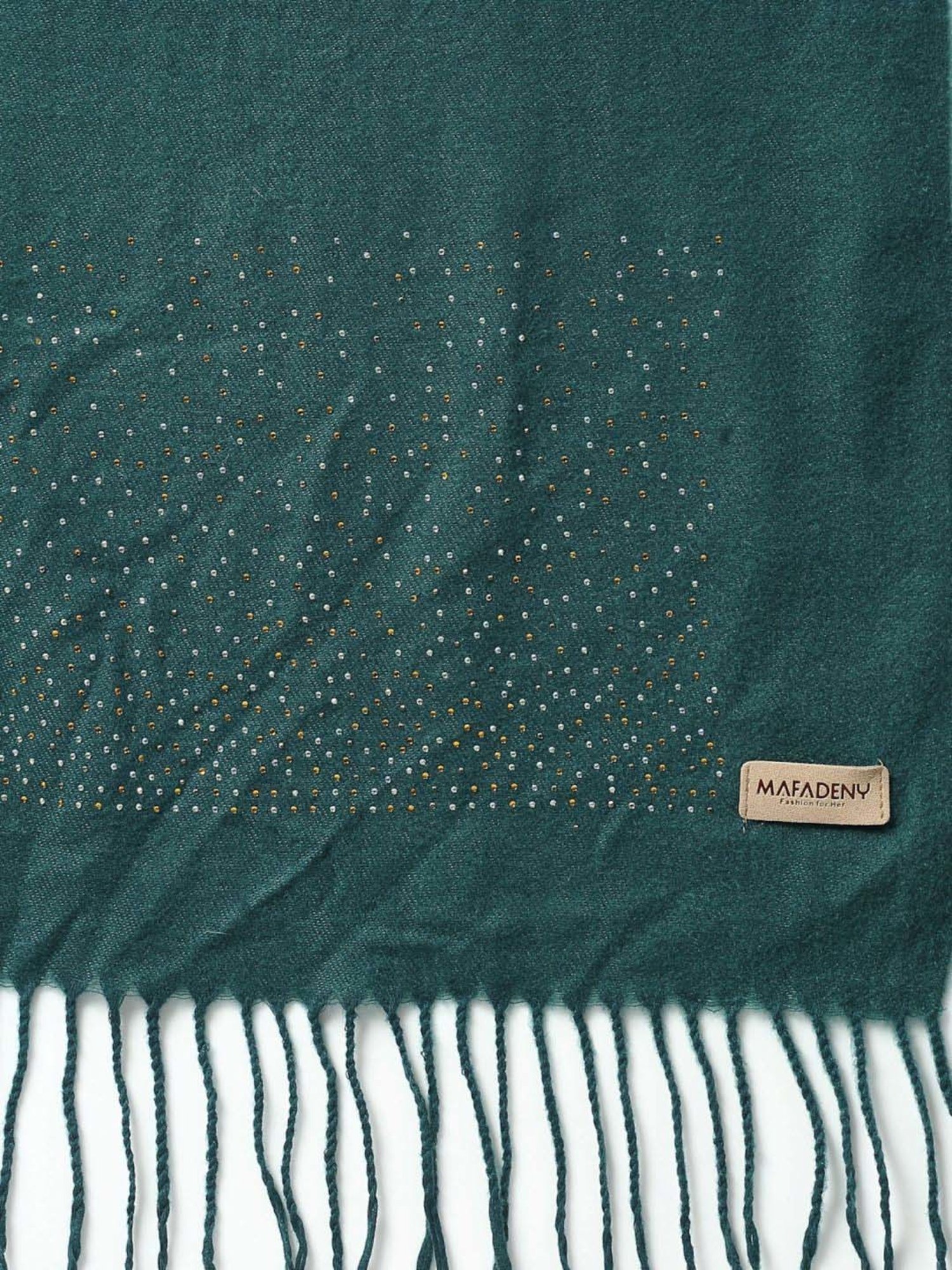 Mafadeny Green Embellished Stole