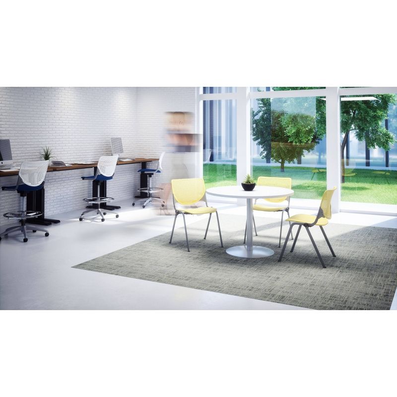 Kool Drafting Adjustable Height Barstool Fudge Fabric Upholstered Seat - KFI