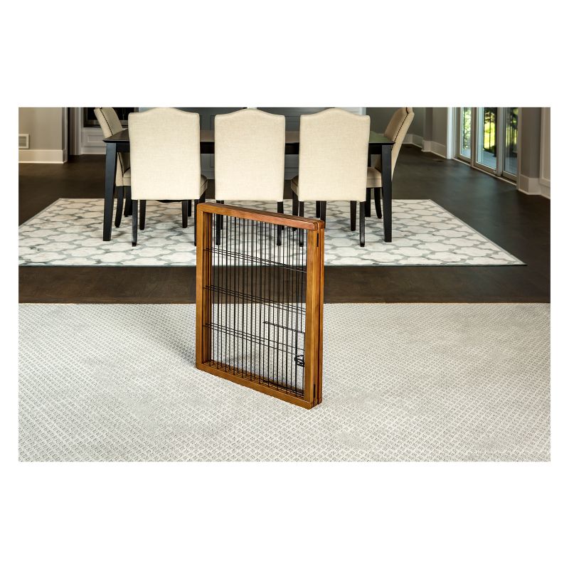 Carlson 3 Panel Freestanding Extra Tall Wood Cat and Dog Gate with Small Door