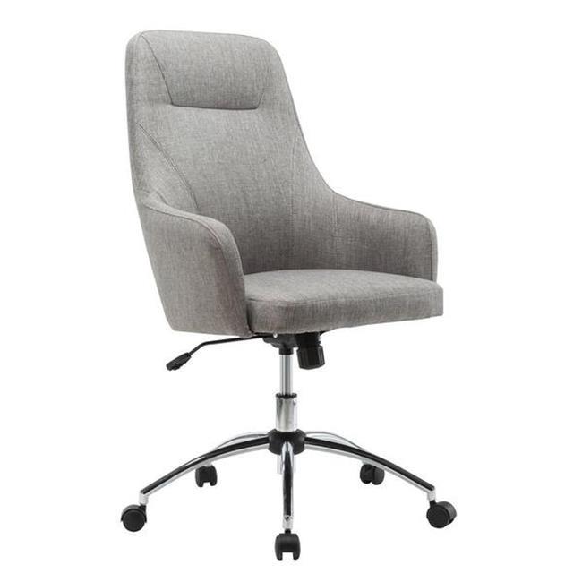 Techni Mobili RTA-1005-GRY Comfy Height Adjustable Rolling Office Desk Chair with Wheels, Grey - 41-44 x 25.5 x 27.5 in.