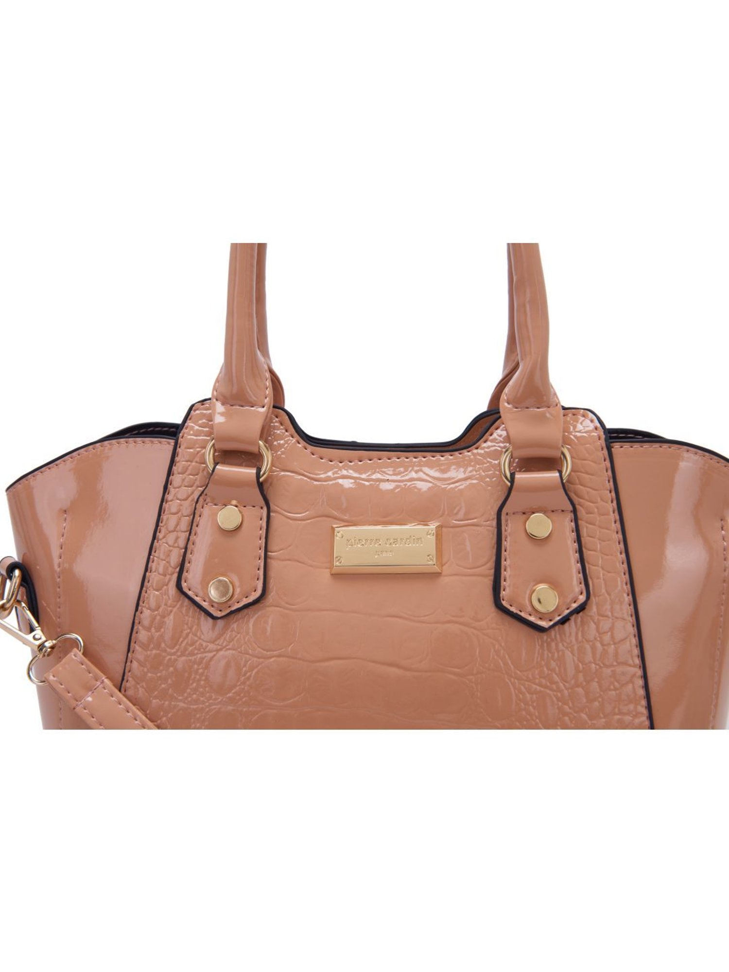 Pierre Cardin Brown Textured Satchel Handbag