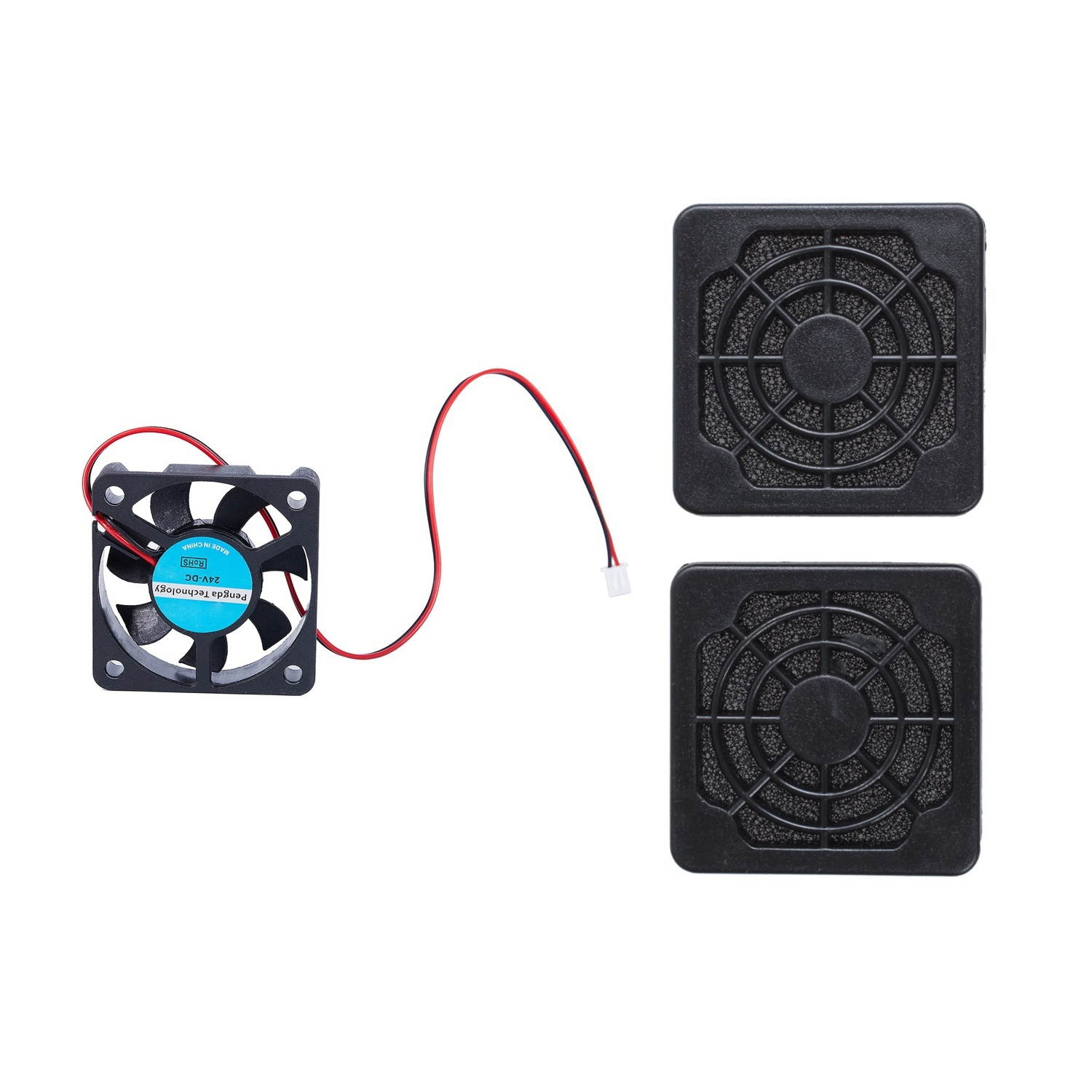 2 Pcs Square Dustproof Filter 40Mm Pc Case Fan Mesh & 1 Pcs 3D Printer 24V Cooling Fan 50Mm Extruder Fan