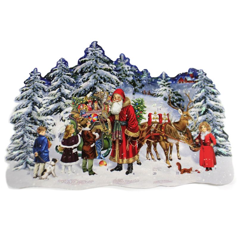 Christmas 12.0" Santas Forest Sleigh Advent Calendar Victorian  -  Advent Calendar