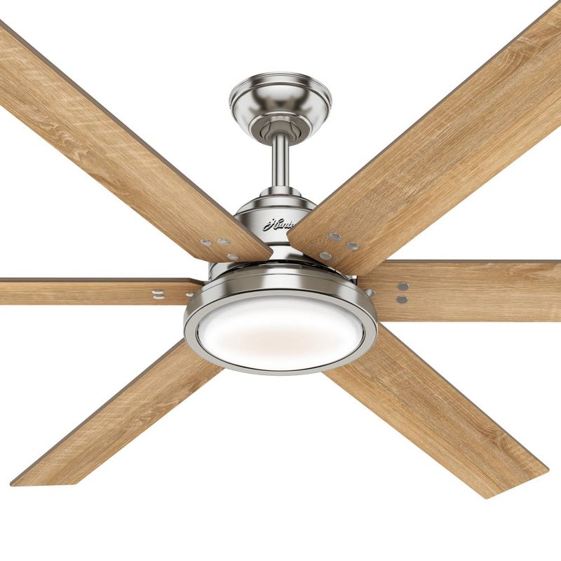 70" Warrant Ceiling Fan with Wall Control Nickel (Includes LED Light Bulb) - Hunter Fan