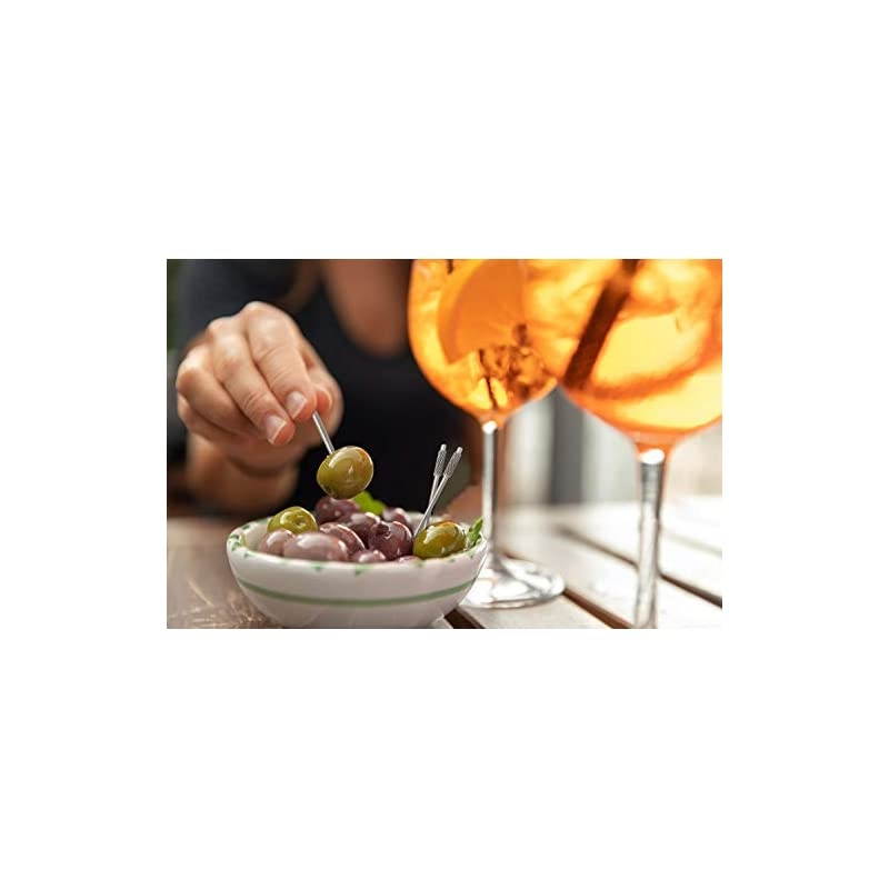 Holder with Titanium s, Decorative Portable Outdoor Stainless Steel Dispenser&Container Pocket with 3Pcs Reusable Food Fruit Picks for Camping Picnic