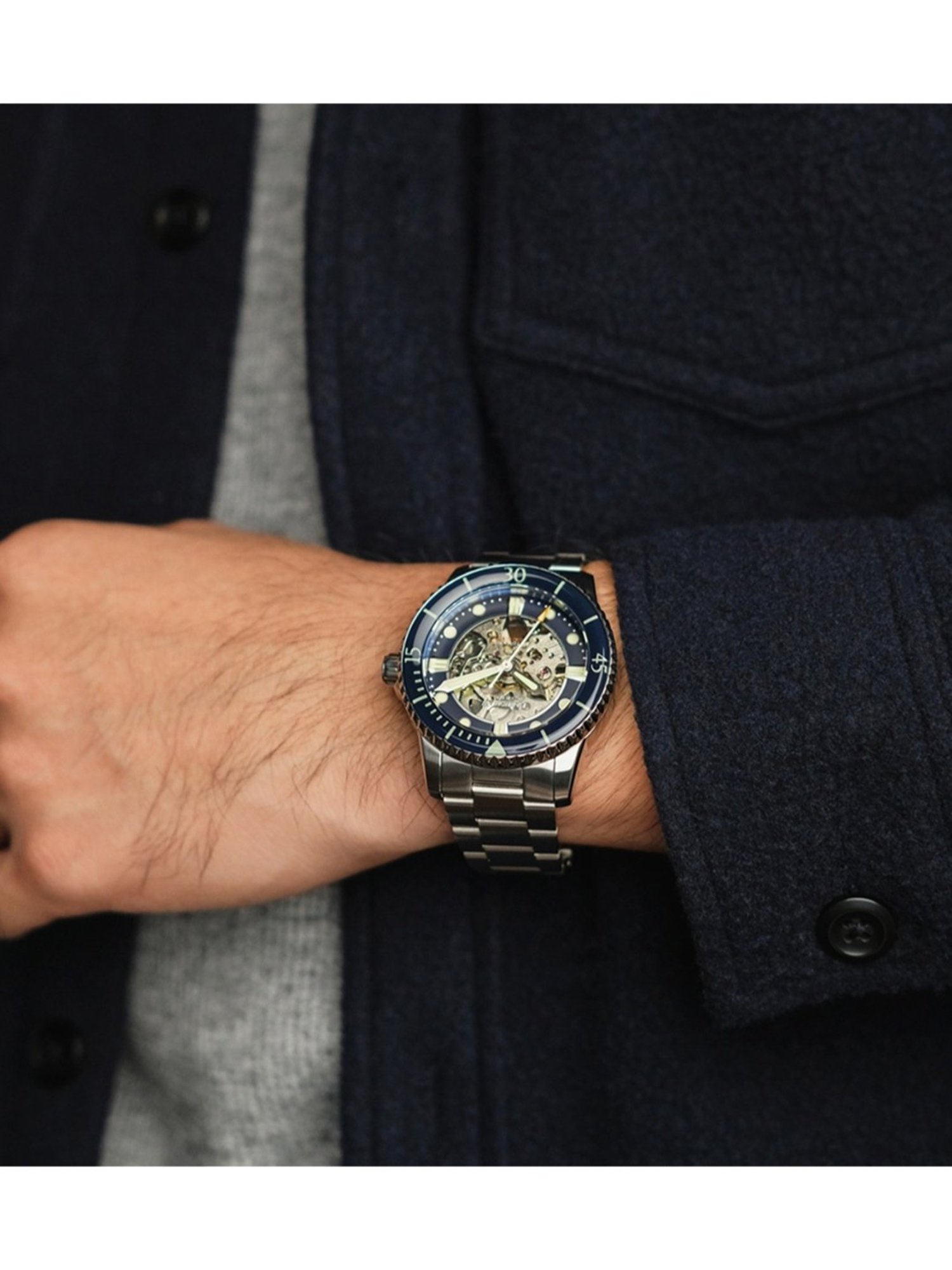 EARNSHAW ES-8185-22 Admiral Pole Skeleton Automatic Watch for Men