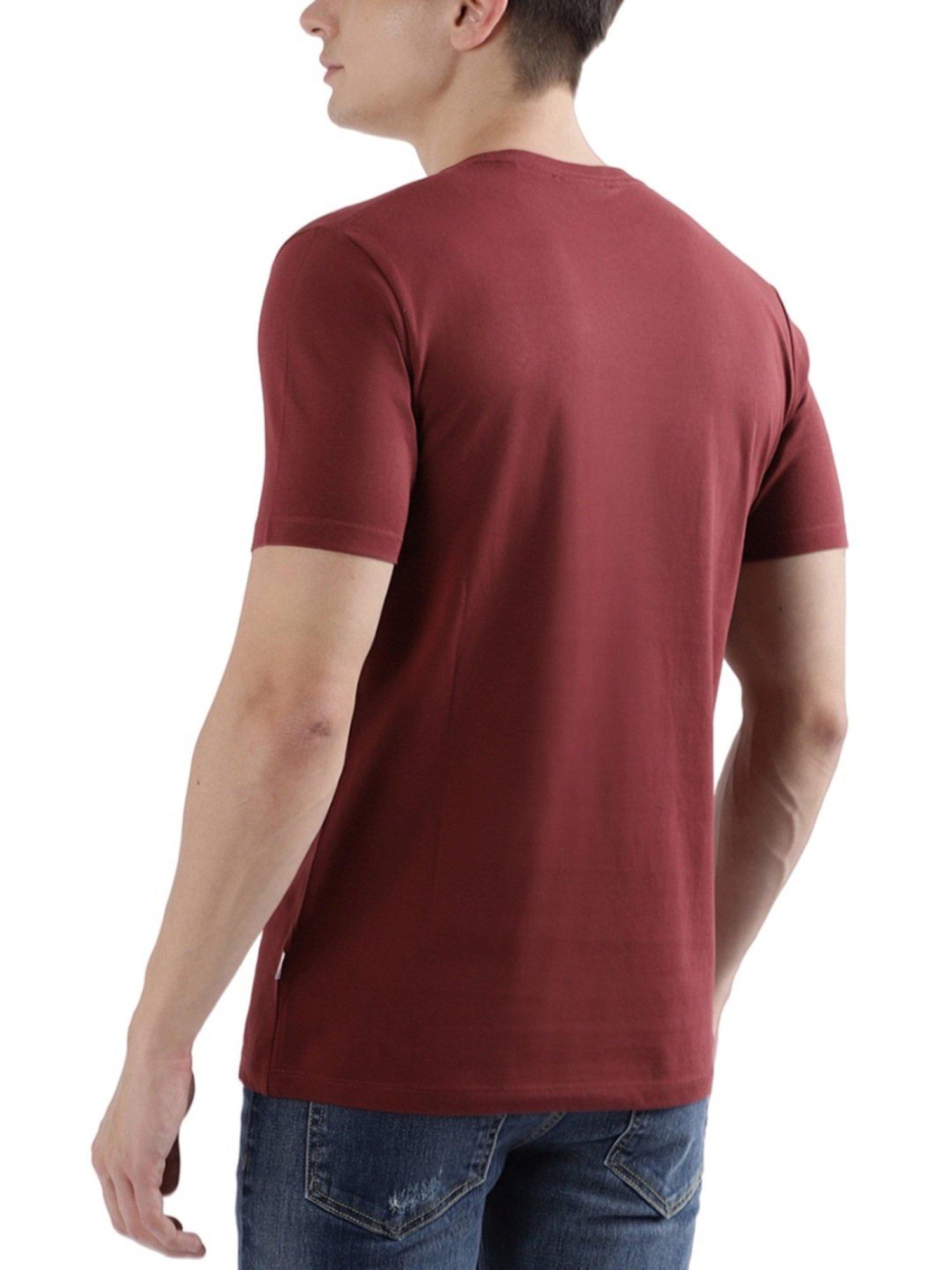 Lindbergh Maroon Regular Fit T-Shirt