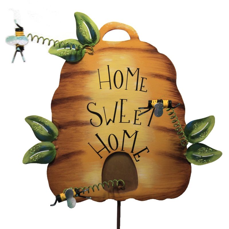 Home & Garden 28.75" Home Sweet Home Beehive Stake Spring Bees Round Top Collection  -  Decorative Garden Stakes