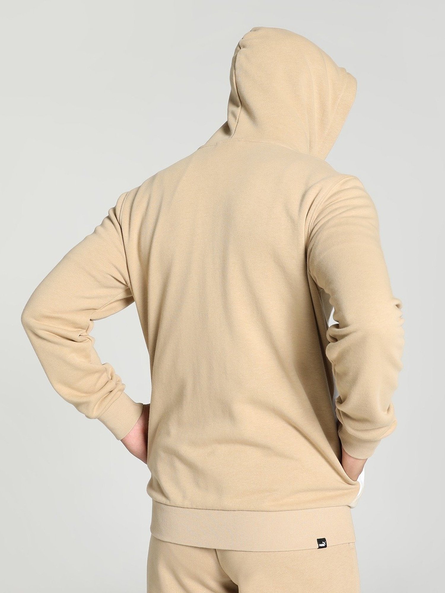 Puma POWER Beige Cotton Regular Fit Colour Block Tracksuit