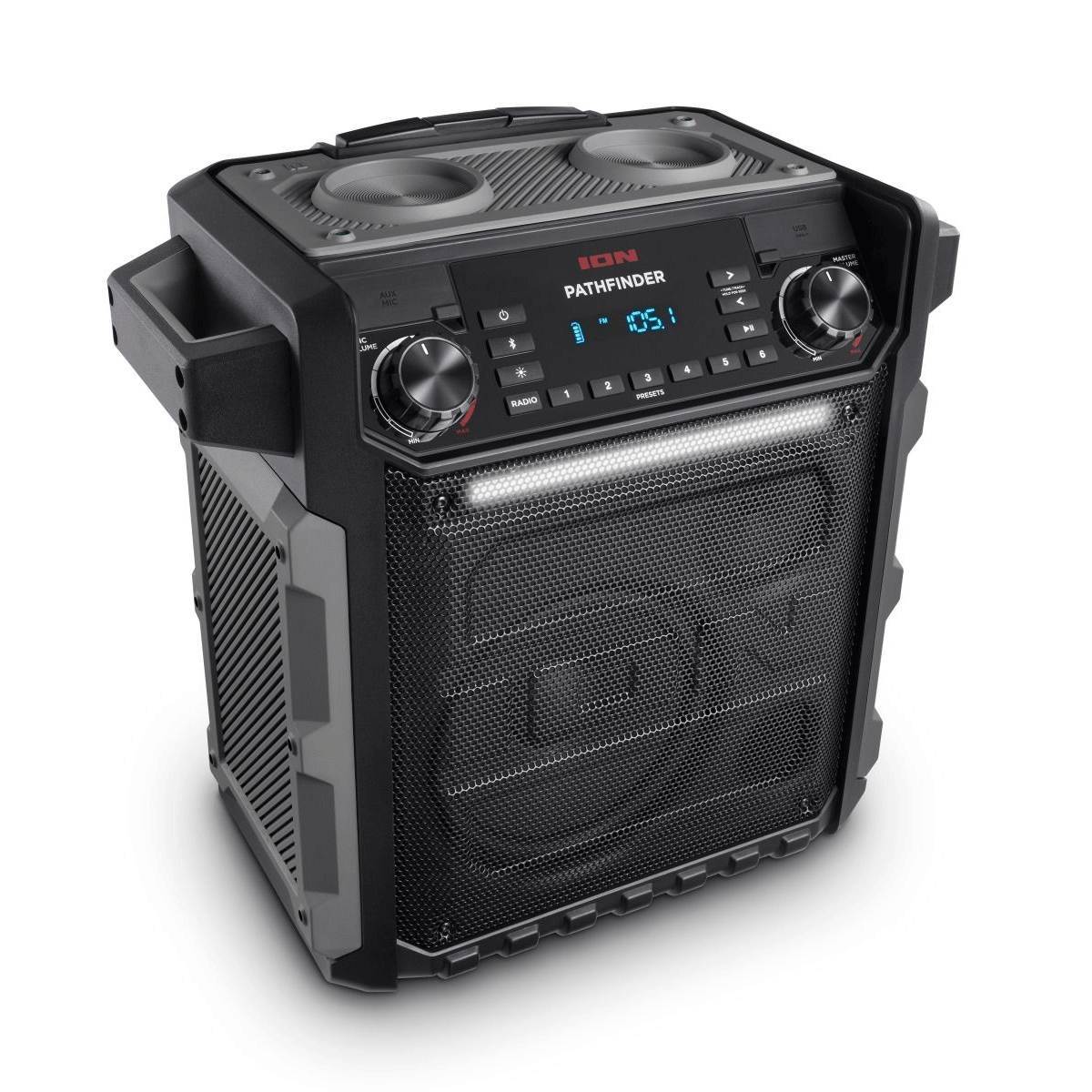 Ion Audio Pathfinder 2  (Grey) High-Power Water-Resistant Rechargeable Speaker