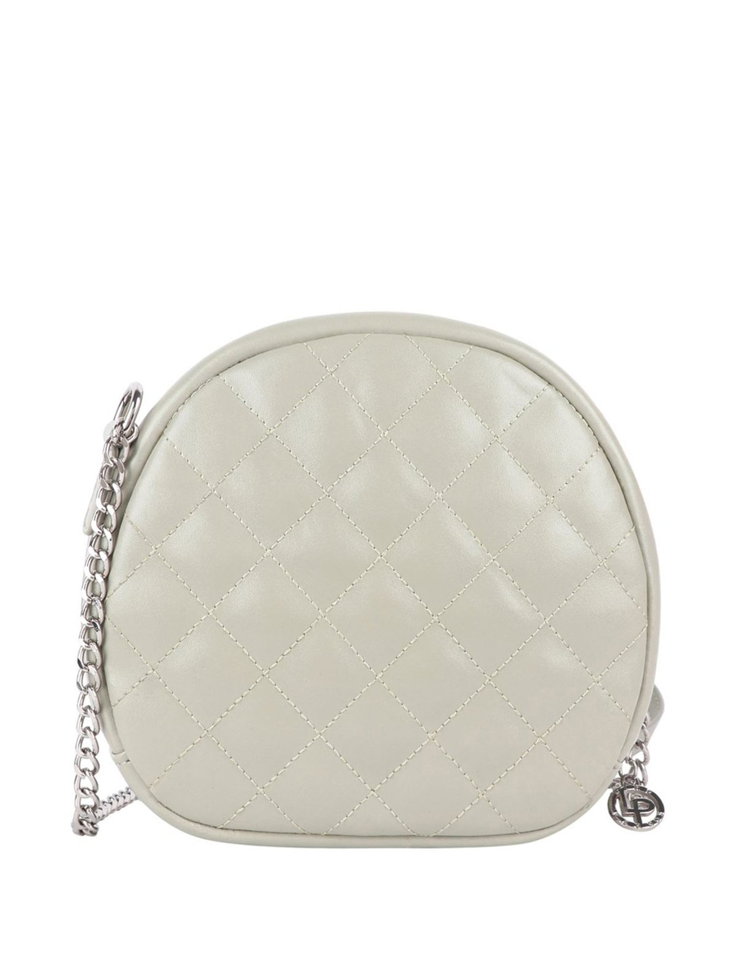 Lino Perros Light Green Textured Medium Sling Handbag